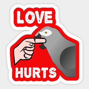 Love Hurts Timneh African Grey Parrot Biting Sticker